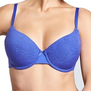 Chantelle Women's Bra Shell Model Velvet Blue Color Underwire Size 34DD 8722